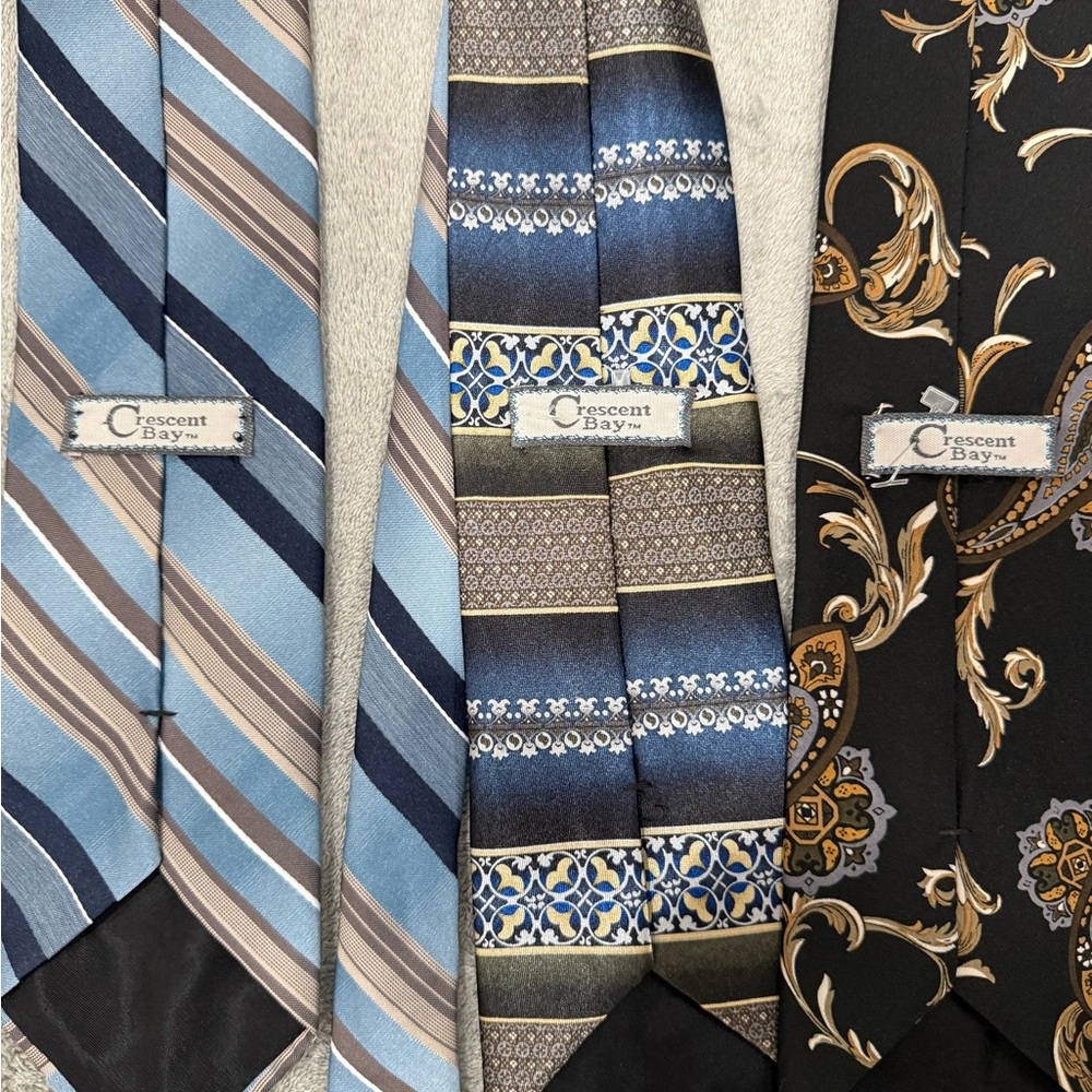 Crescent Men's Tie Collection - Blue, Black, Gold